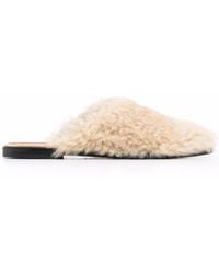 Atp Atelier Shearling Slip-on Mules - Natural