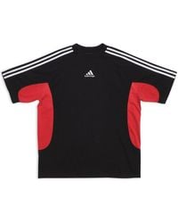 Balenciaga - X Adidas Logo-embroidered Short-sleeved T-shirt - Lyst
