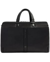 Piquadro - Sac Fourre-Tout En Cuir À Plaque Logo - Lyst