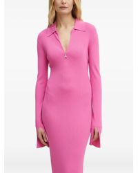 Patrizia Pepe - Midi-Jurk Met V-Hals - Lyst