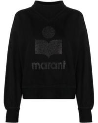 Isabel Marant - Black Moby Glitter Logo Sweatshirt - Lyst