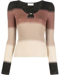 Liu Jo - Lurex-detail Striped Ribbed-knit Top - Lyst