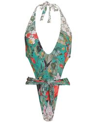 Amir Slama - X Avatim Badpak Met Halternek En Bloemenprint - Lyst