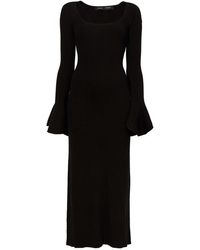 Proenza Schouler - Ribbed-Knit Flute-Sleeved Dress - Lyst