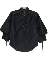 Zimmermann - Button Cotton Blouse - Lyst