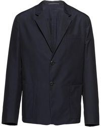 Prada - Logo-Patch Single-Breasted Blazer - Lyst