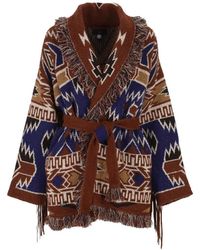 Alanui - The Amazing Journey Jacquard Fringe-Trimmed Cardi-Coat - Lyst