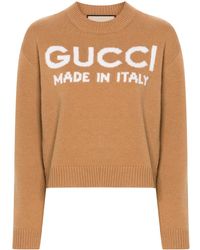 Gucci - Pull en laine à maille intarsia logo - Lyst