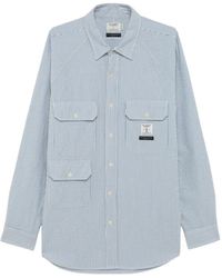 Engineered Garments - Gestreept Overhemd Met Seersucker Textuur - Lyst