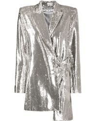 Off-White c/o Virgil Abloh Asymmetric Sequin Jacket - Metallic