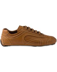 Prada - Nappa Leather Antiqued Sneakers - Lyst