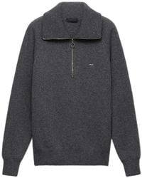 Prada - Wool And Cashmere Polo Sweater - Lyst
