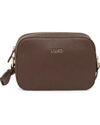 Liu Jo - Logo-Plaque Pebbled-Effect Shoulder Bag - Lyst