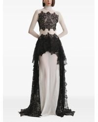 2310 STUDIO - Maxi Lace-Panelled High-Low Dress - Lyst