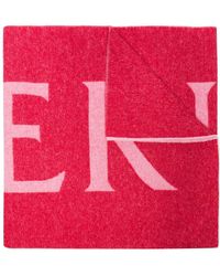 Moncler Strickschal mit Logo - Pink