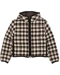 Moncler - Abstraction Hooded Wool Blend Short Down Jacket - Lyst