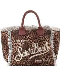 MC2 Saint Barth - Leopard-Print Frayed Tote Bag - Lyst