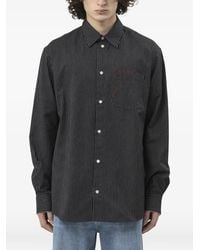 Marni - Gestreiftes Hemd Mit Logo-Stickerei - Lyst