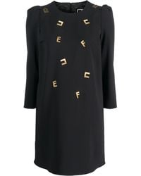 Elisabetta Franchi - Mini-jurk Met Logoplakkaat - Lyst