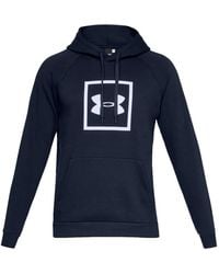 Under Armour - Rival Box-Logo Fleece Hoodie - Lyst