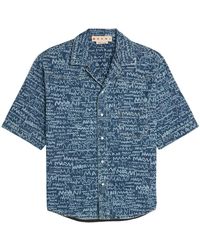 Marni - Denim Overhemd Met Logo - Lyst