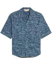 Marni - Denim Overhemd Met Logo - Lyst
