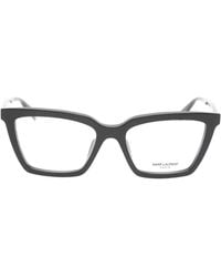 Saint Laurent - Rectangle-Frame Glasses - Lyst