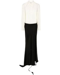 The Attico - Paneled Long-sleeve Gown - Lyst
