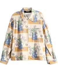 vowels - Floral-Print Striped Jacket - Lyst