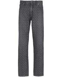 Balmain - Monogram Jacquard Straight-Leg Jeans - Lyst