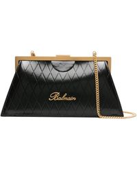 Balmain - B-buzz Leather Clutch Bag - Women's - Polyester/calf Leather/polyurethane - Lyst