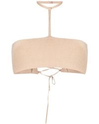 ANDREADAMO - Top A Fascia Con Scollo All'Americana - Lyst