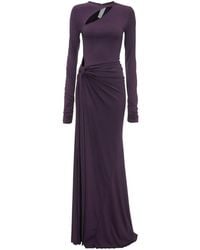 Victoria Beckham - Avondjurk Met Geknoopt Detail En Lange Mouwen - Lyst