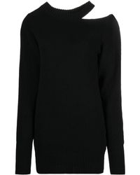 Sacai - Cut-out Shoulder Rib-knit Sweater - Lyst