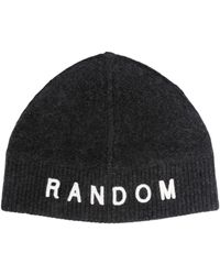 Random Identities - Slogan-embroidered Ribbed-knit Beanie - Lyst