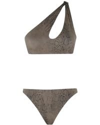 FEDERICA TOSI - Snake-Print One-Shoulder Bikini - Lyst