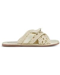 Gibaldi - Braided Metallic Flat Sandals - Lyst
