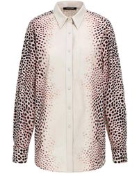Roberto Cavalli - Print Mini Shirt Dress - Lyst