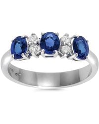 Leo Pizzo - 18K Eternity Diamond And Sapphire Ring - Lyst
