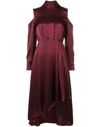 Diane von Furstenberg Off Shoulder Midi-jurk - Rood