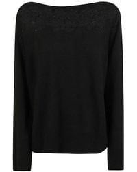 Ermanno Scervino - Lace-Trimmed Boat-Neck Sweater - Lyst