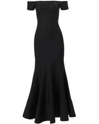 Carolina Herrera - Striped Off-Shoulder Maxi Dress - Lyst