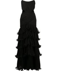 Alberta Ferretti - Sleeveless Ruffle Silk Gown - Lyst
