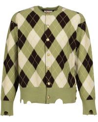 MASU - Diamond Scraped Distressed Cardigan - Lyst