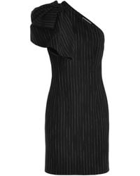 Genny - Pinstripe-Pattern Bow-Detail Mini Dress - Lyst