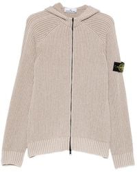 Stone Island - Cardigan En Maille Côtelée À Zip - Lyst