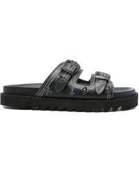 Toga Virilis - Buckle-Embellished Leather Sandals - Lyst
