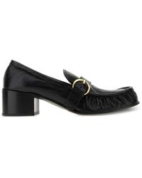 Miu Miu - Mocassins En Cuir Froissé À Détail De Boucle - Lyst
