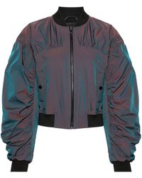Karl Lagerfeld - Ruched Iridescent Bomber Jacket - Lyst