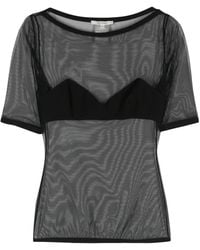 Nensi Dojaka - Bra-Effect-Panel Mesh T-Shirt - Lyst